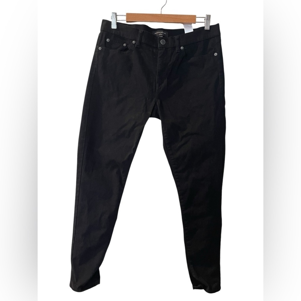 BANANA REPUBLIC Women’s Sateen Pants Black Stretch Skinny Size 30 Size 10